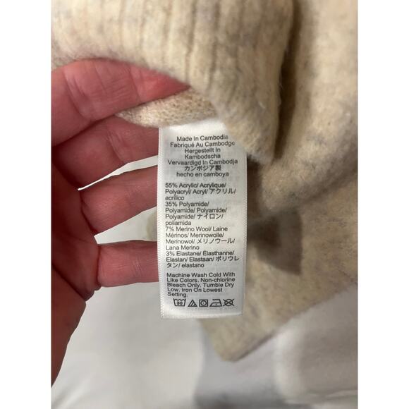 J. Crew Cream Color Block Extra-Soft Sweater M - Picture 6 of 9